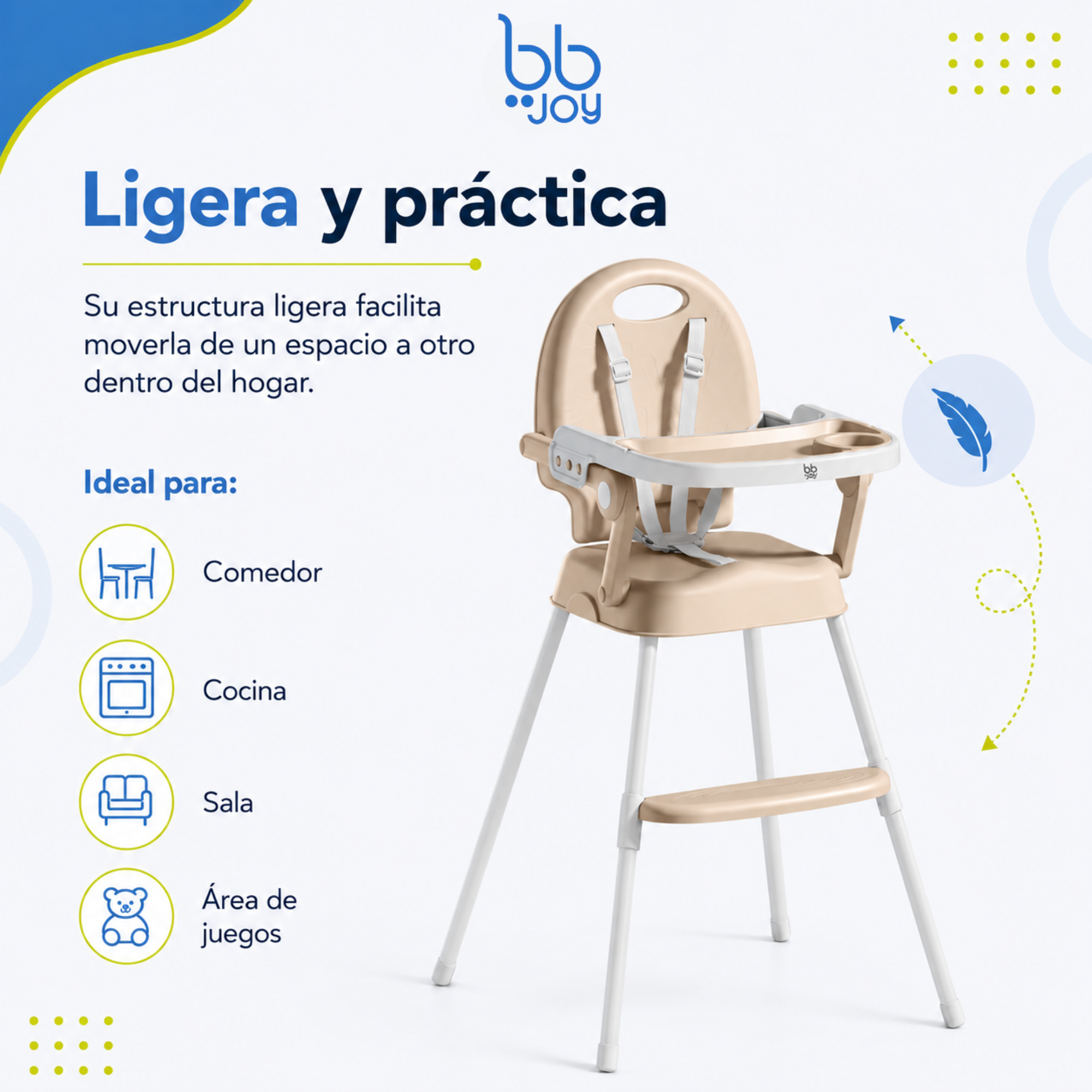 Silla alta 3 en 1 Jinah Con Plegado Compacto