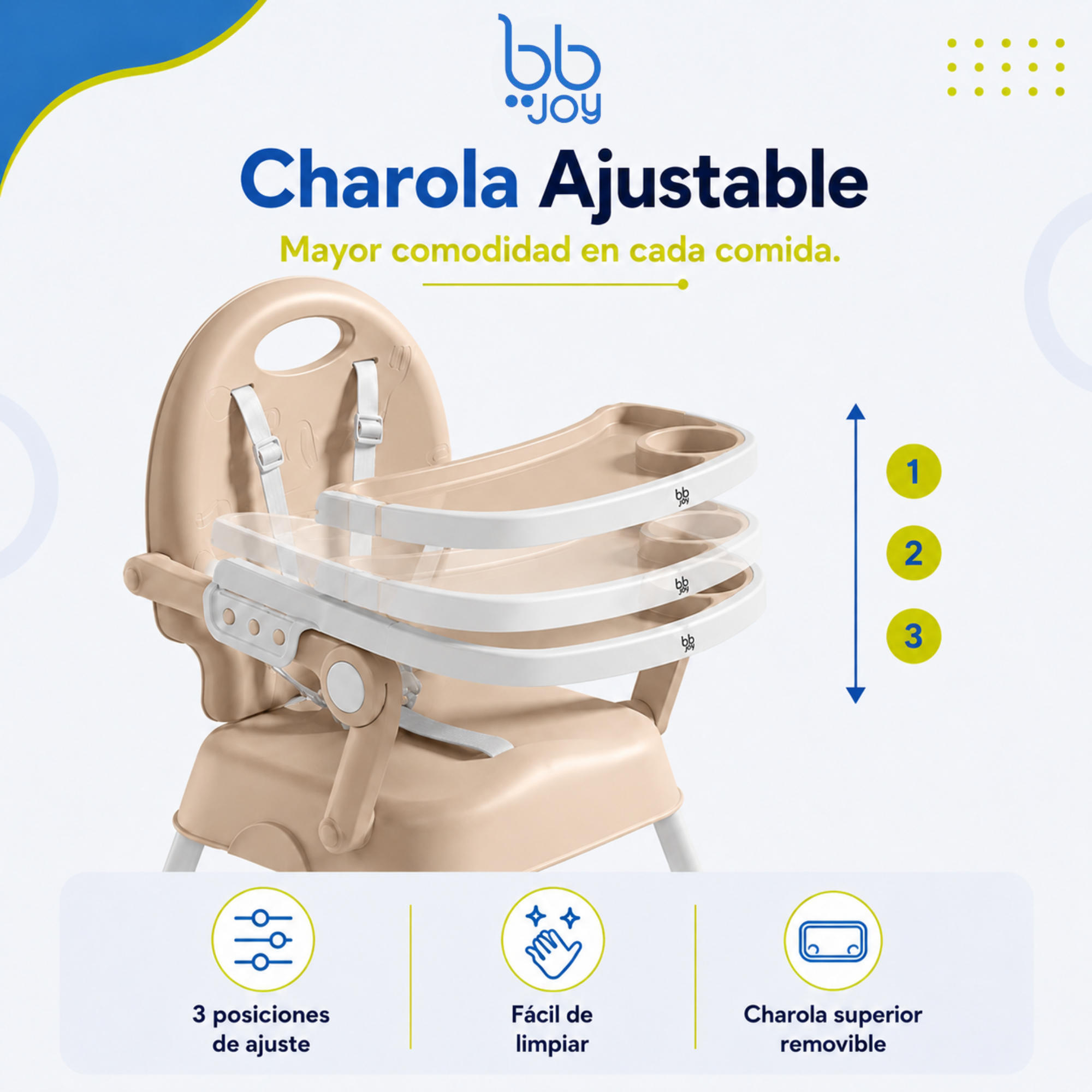 Silla alta 3 en 1 Jinah Con Plegado Compacto