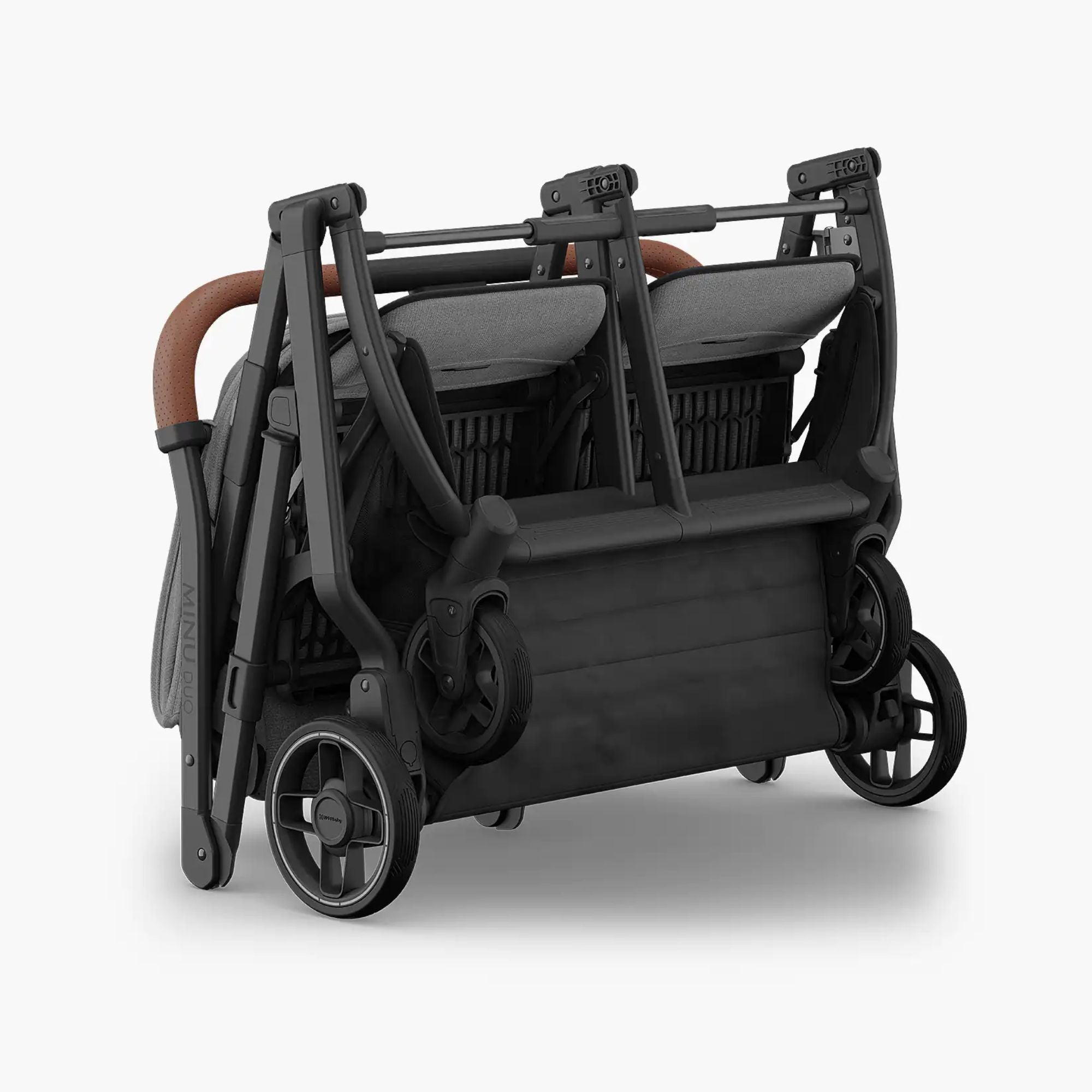 Carriola doble compacta Minu Duo para gemelos o hermanos desde nacimiento hasta 22 kg, diseño delgado y plegado con una mano fácil!!