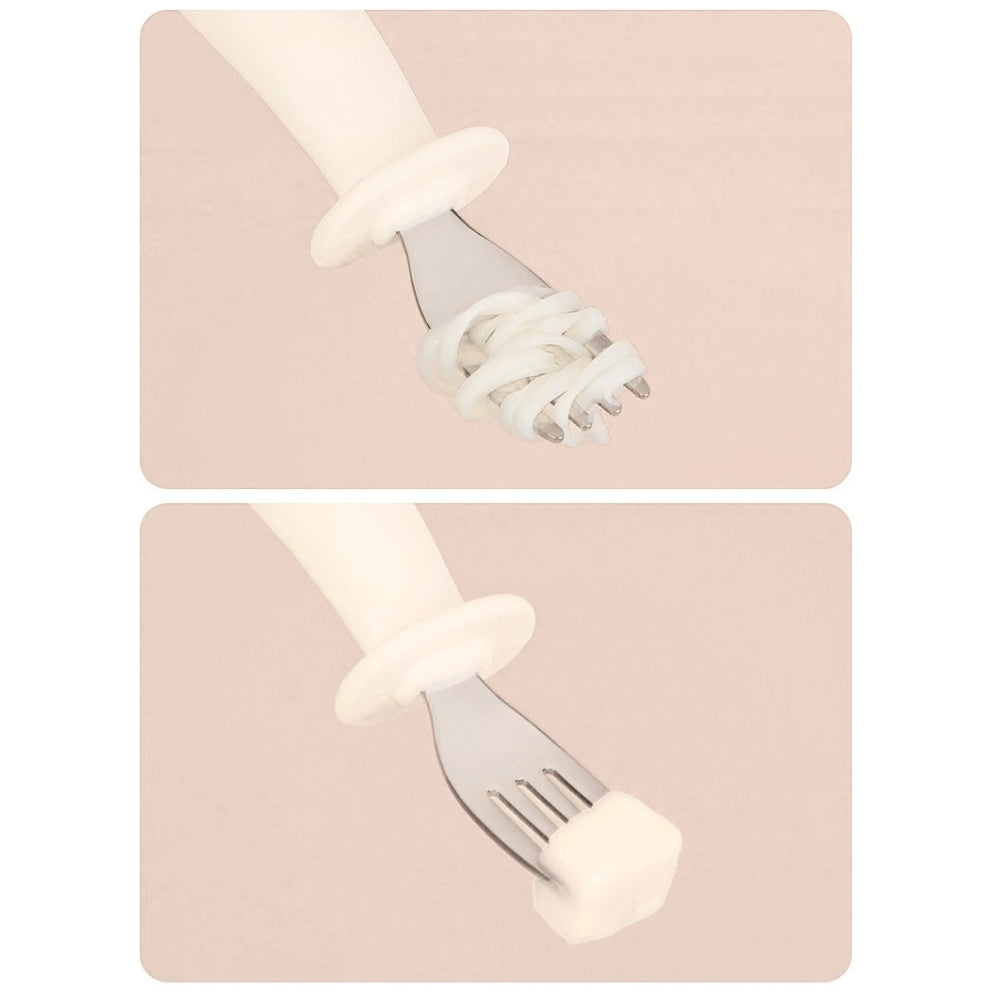 Set de Cubiertos 3 Piezas Cuchara Tenedor y Cuchillo Tope Antideslizante BPA Free
