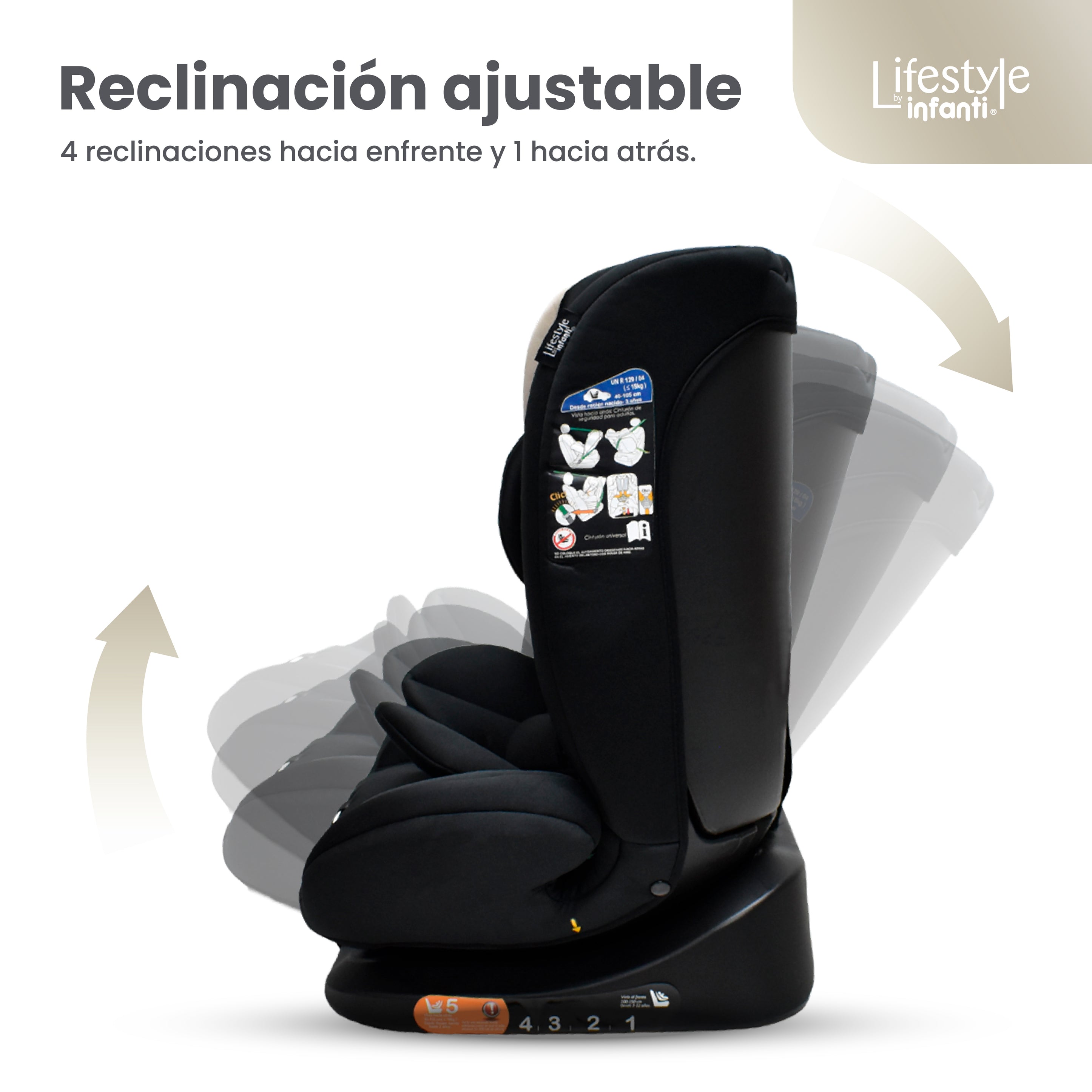 Autoasiento Reclinable Prix Con Soporte Desmontable Para La Cabeza Arnés De Seguridad De 5 Puntos Aprobado Por La Regulación R129 (i-Size) Edad Recomendada 0 a 12 años Lifestyle By Infanti