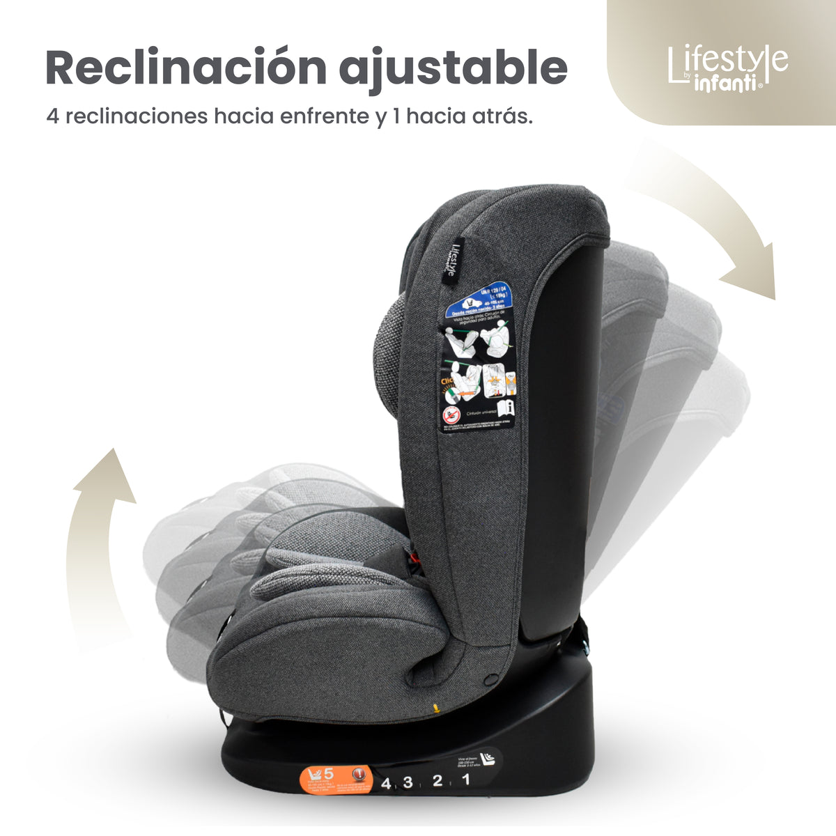 Autoasiento Reclinable Prix Con Soporte Desmontable Para La Cabeza Arnés De Seguridad De 5 Puntos Aprobado Por La Regulación R129 (i-Size) Edad Recomendada 0 a 12 años Lifestyle By Infanti