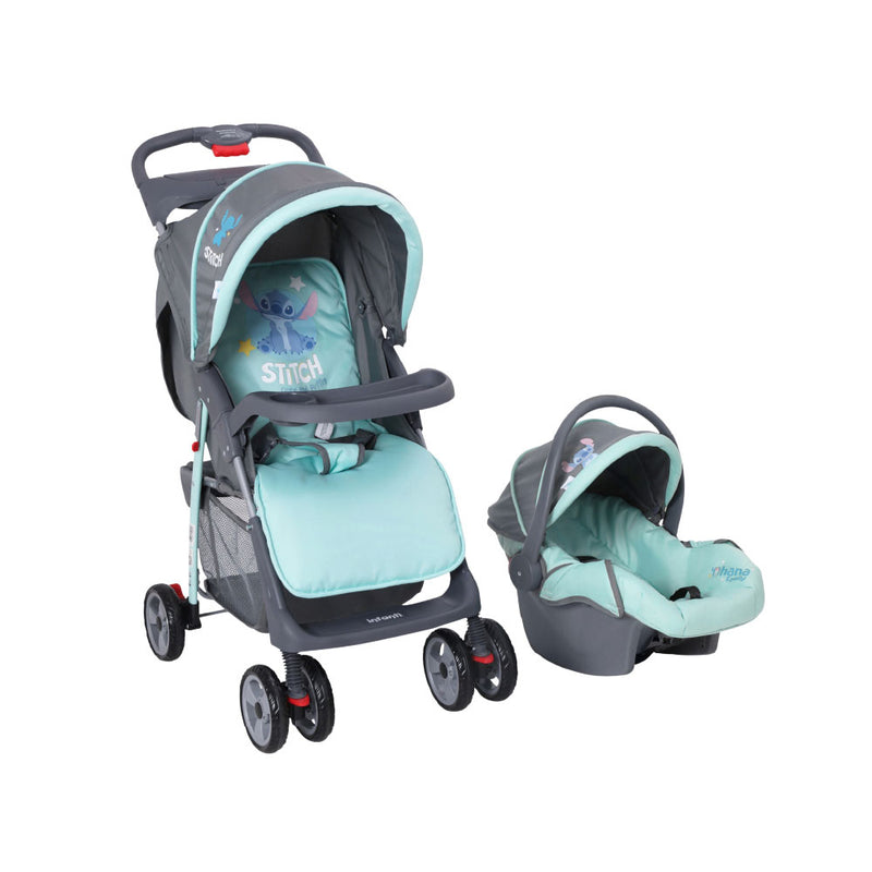Carriola Travel System Disney, Mickey, Minnie, Stitch, Con Portabebé Y Charola, Infanti