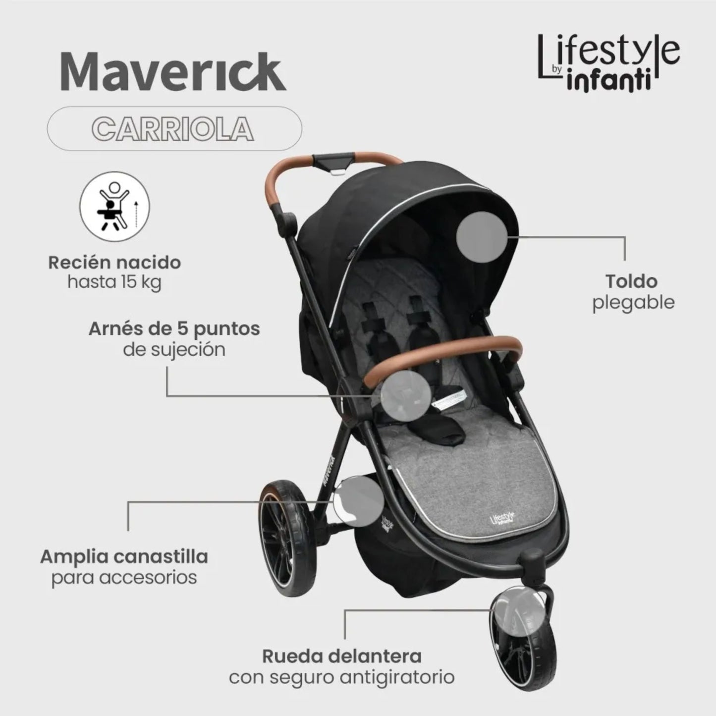 Carriola Sistema De Viaje Maverick + Cuna Corral Davy Plus