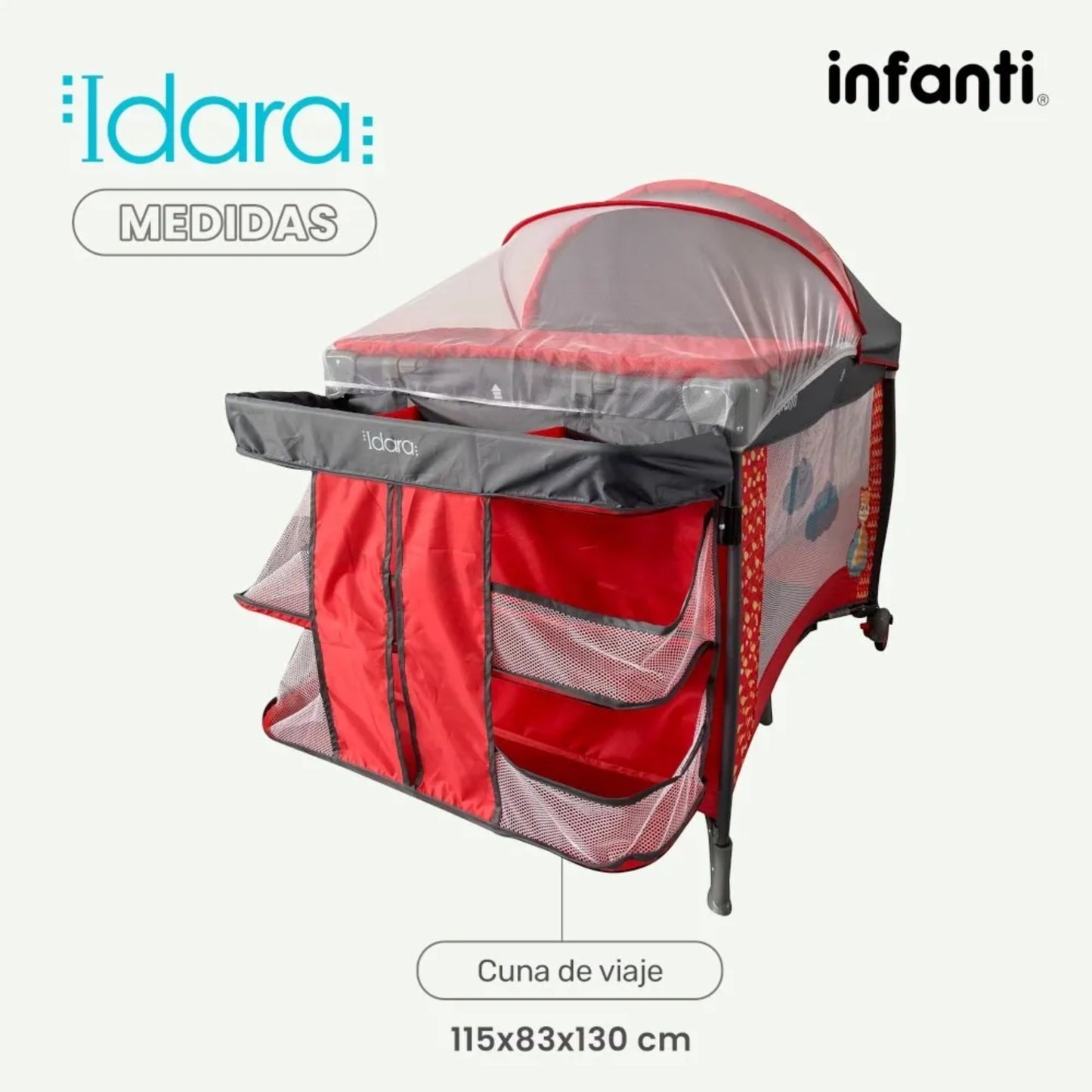 Carriola Sistema De Viaje Lenni + Cuna Corral Cambiador Idara