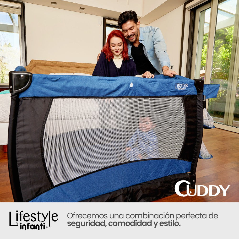 Lifestyle By Infanti Cuna De Viaje Cuddy Ultracompacta Convertible A Mecedora Color Gris