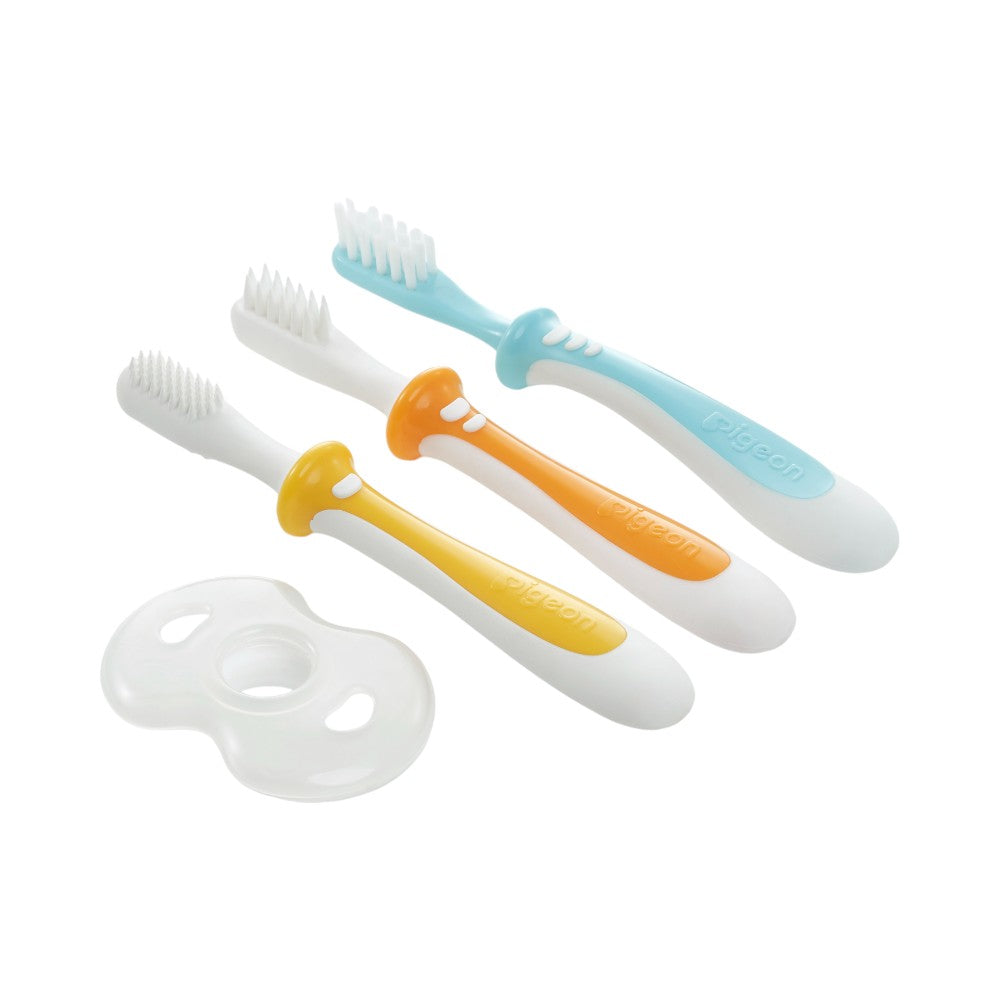 Pack 3 Cepillos Dental Infantil 1 2 3 Pigeon 6 M+ Libre Bpa