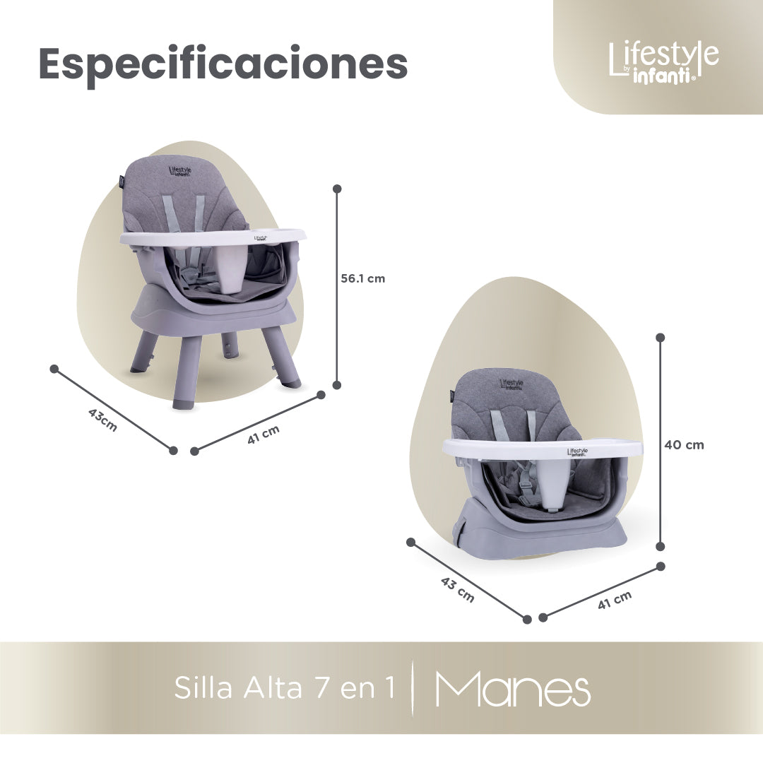 Silla Alta 7 en 1 Manes Con Centro de Entretenimiento y Mesa de Juego