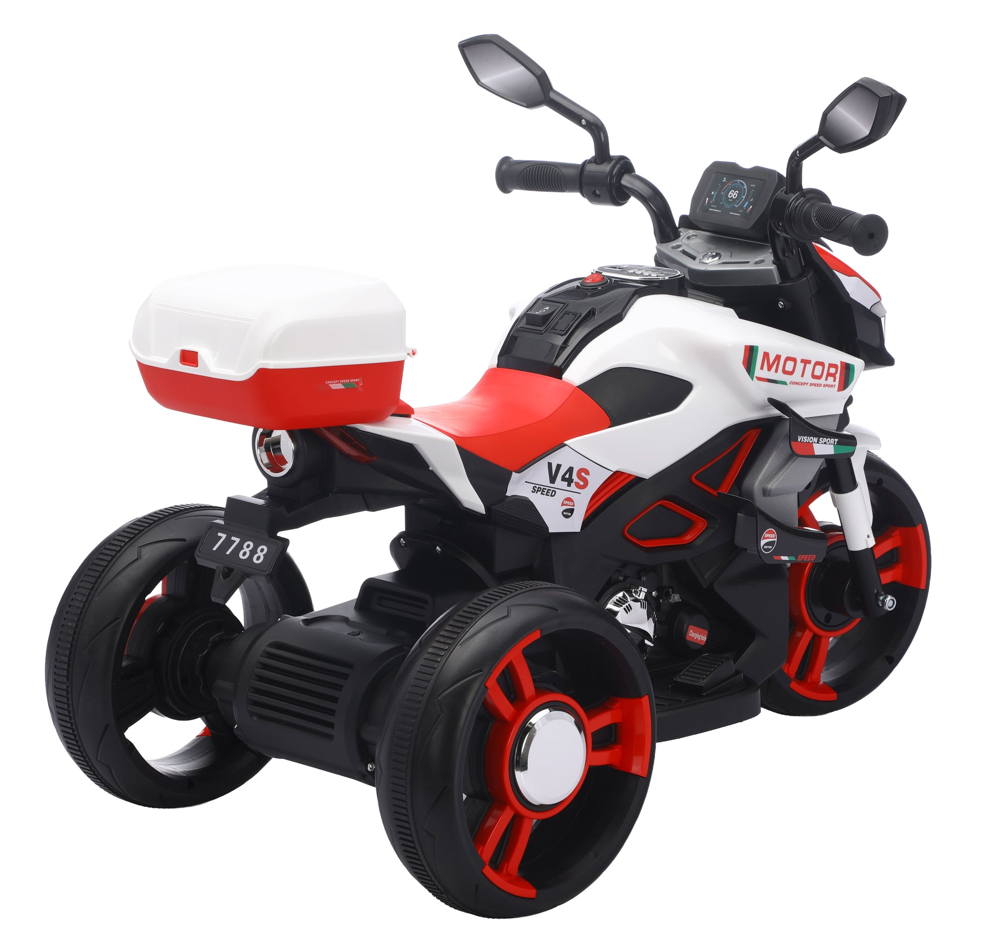 Motocicleta Montable Eléctrica V4s Speed Con Música Y Luces