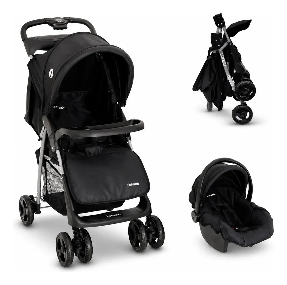 Carriola Travel System Solarah Con Portabebé Grupo 0+ y Plegado a Una Mano