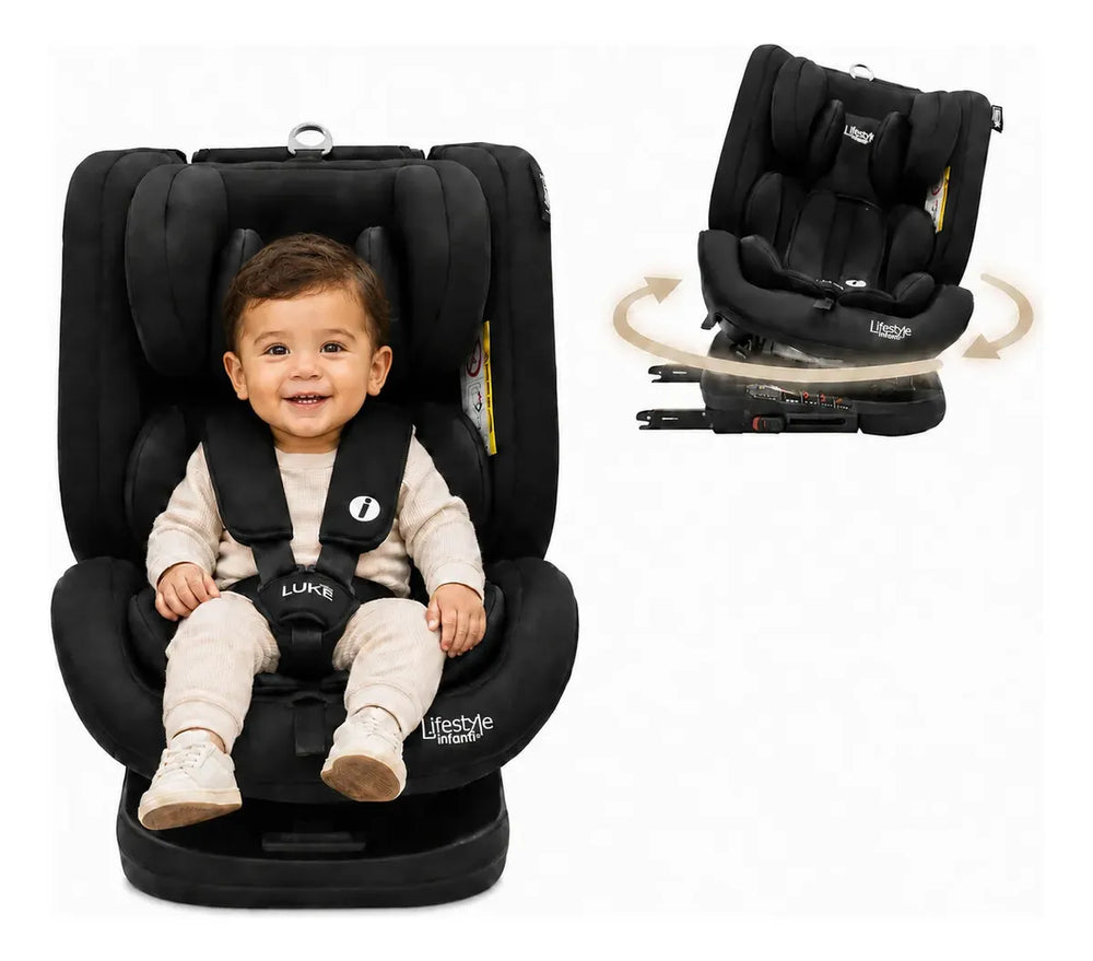 Autoasiento Evolutivo Luke Con Sistema ISOFIX, Top Tether, Giro 360° De 40 a 150 cm, Reclinación Ajustable, Arnés de 5 Puntos, Cabecera Ajustable, Certificación ECE R44/04 Lifestyle By Infanti.