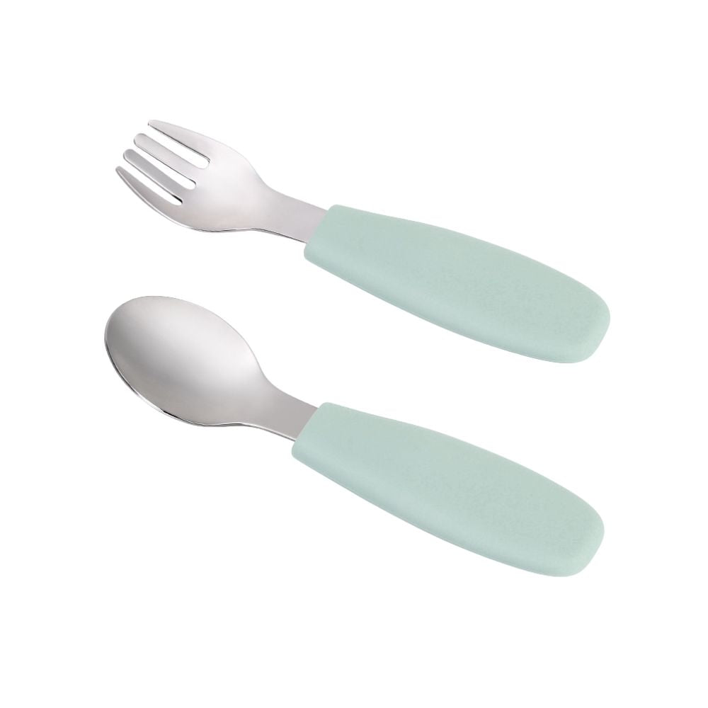 Set de Cubiertos 2 Piezas Cuchara Y Tenedor Con Mango Liso BPA Free