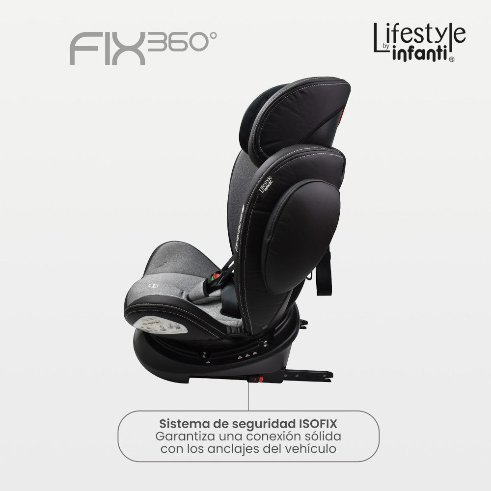 Autoasiento Para Bebé Fix 360° Negro Lifestyle By Infanti