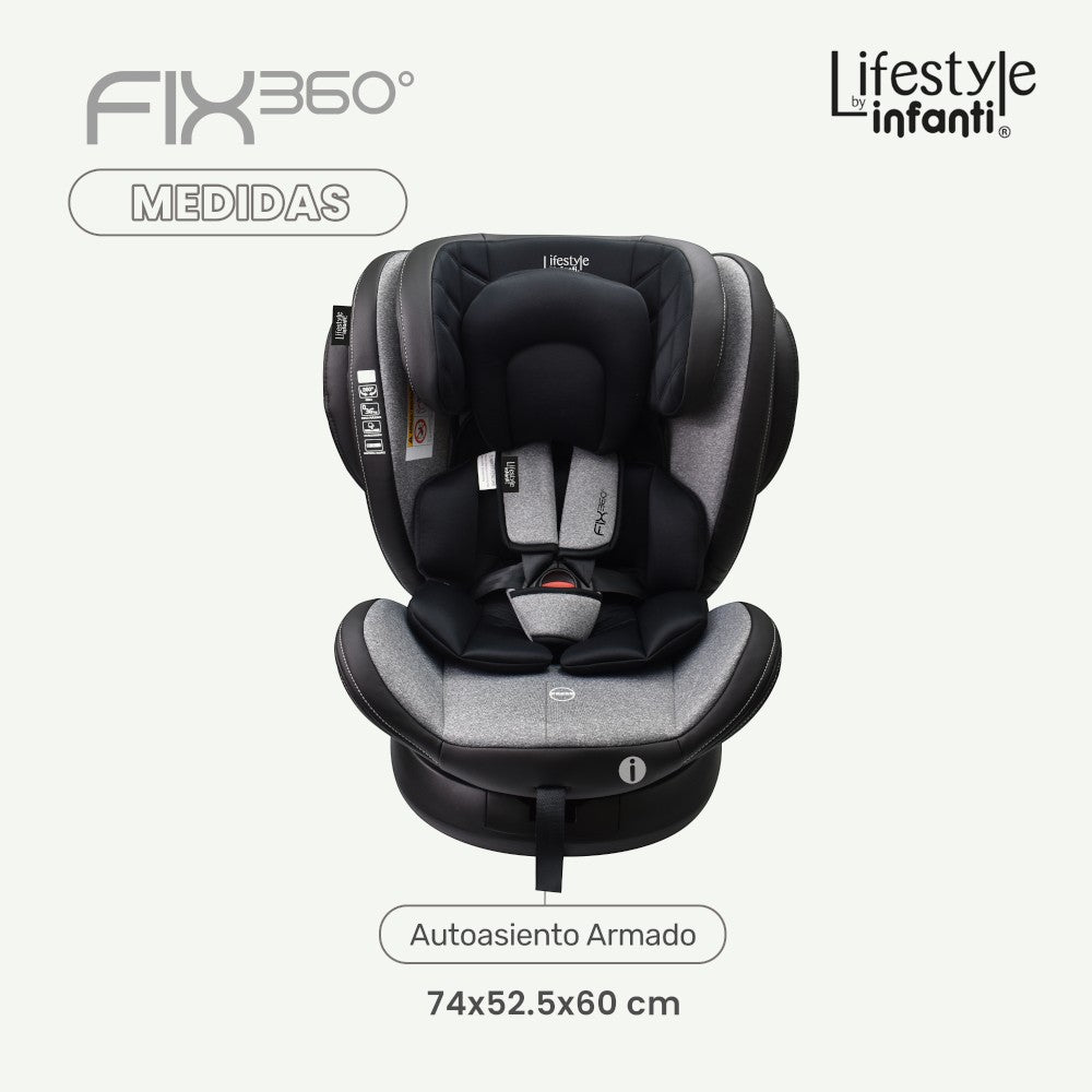 Autoasiento Para Bebé Fix 360° Negro Lifestyle By Infanti