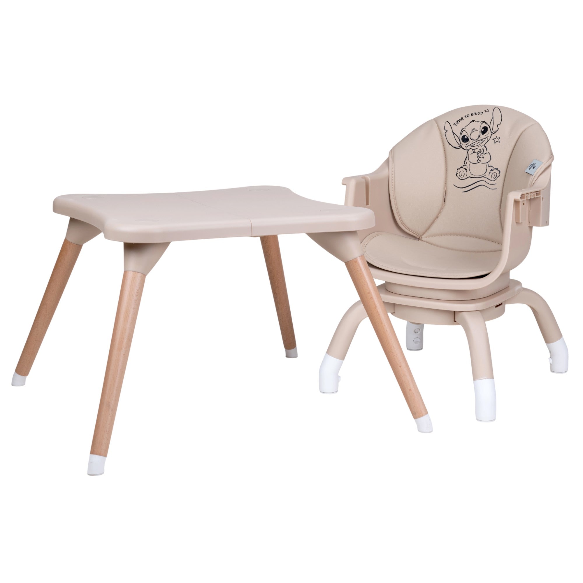 Silla Alta Periquera 7 En 1 Stitch Time Con Giro 360°