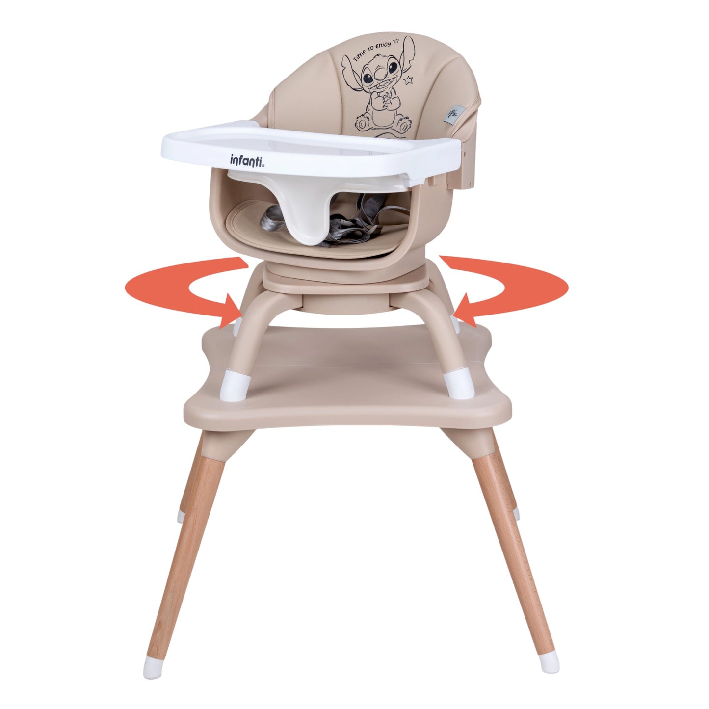 Silla Alta Periquera 7 En 1 Stitch Time Con Giro 360°