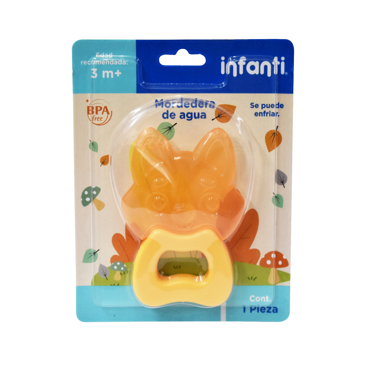 Mordedera Rellena de Agua Con Forma de Zorro Naranja, Libre BPA, Libre PVC, Infanti