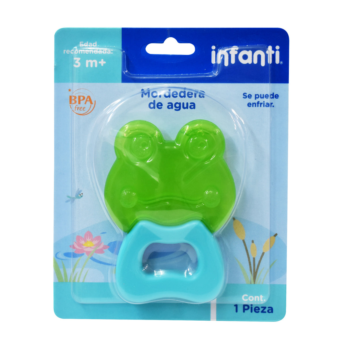 Mordedera Rellena de Agua Con Forma de Rana, Verde Libre BPA, Libre PVC, Infanti