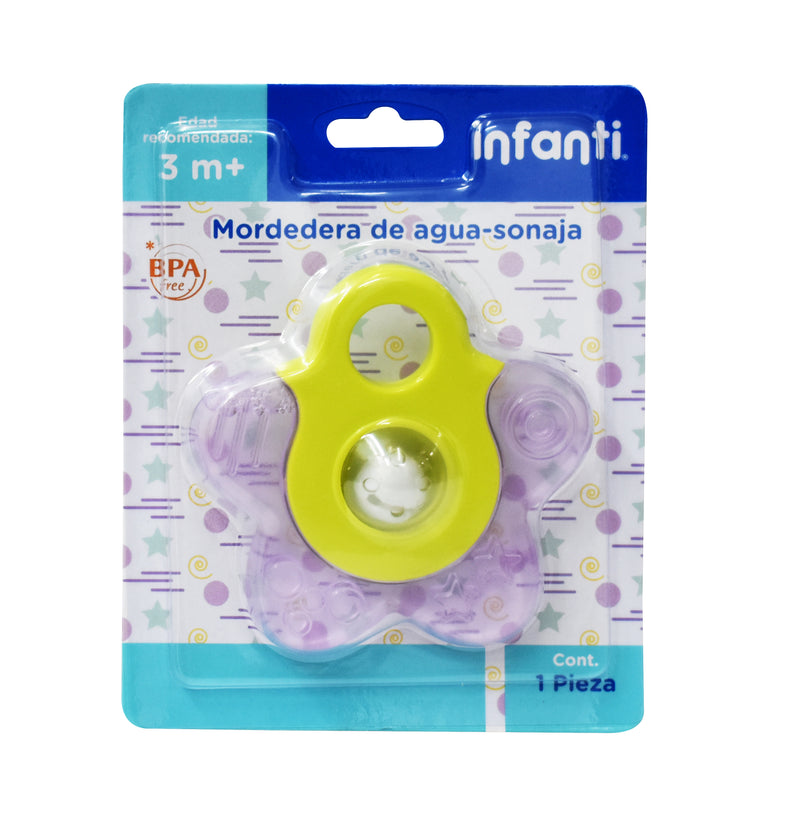 Mordedera Rellena de Agua Con Sonaja, Estrella, Libre BPA, Libre PVC, Infanti
