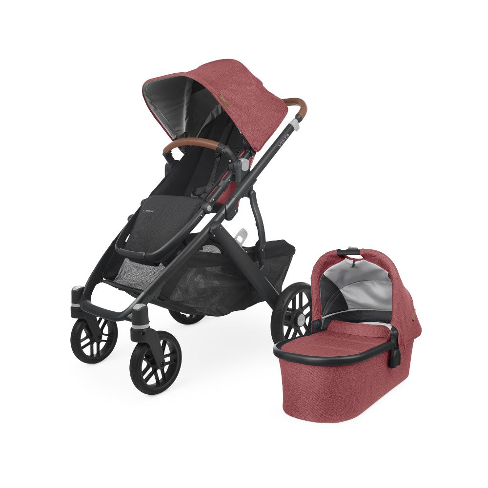 Carriola UPPAbaby Vista V2 Lucy: Mango Telescópico, Asiento Reversible y Toldo Expandible con Protección UPF 50+