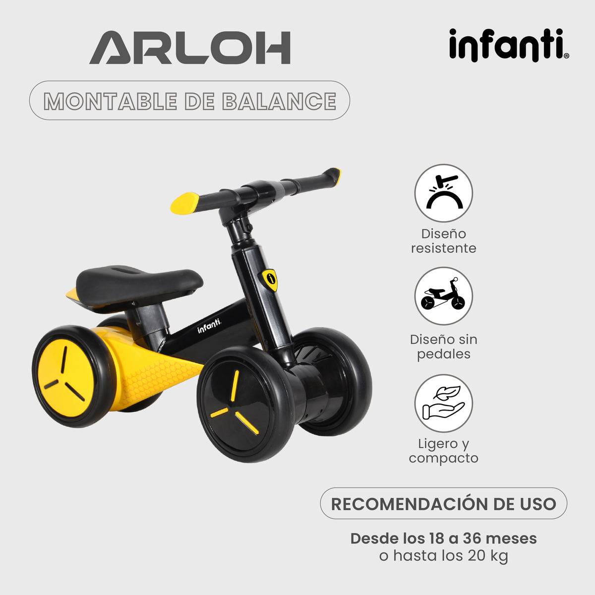 Montable De Balance Arloh Para Bebe Entrenador Sin Pedales