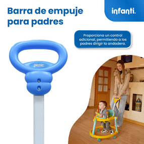 Andadera Picnic Con Tablero Interactivo y Barra de Empuje