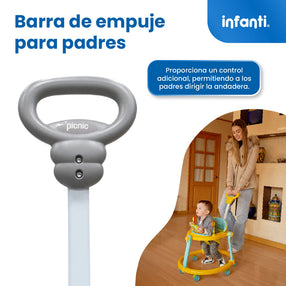 Andadera Picnic Con Tablero Interactivo y Barra de Empuje