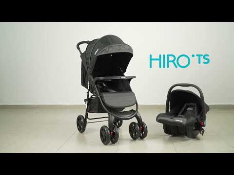 Carriola Travel System Hiro TS Con Portabebé, Plegado a una Mano, Arnés De 5 Puntos, Reclinaciones, Toldo Completo, Charola Con Portavasos y Frenos. Desde Recién Nacido. Hasta 15 kg, Infanti
