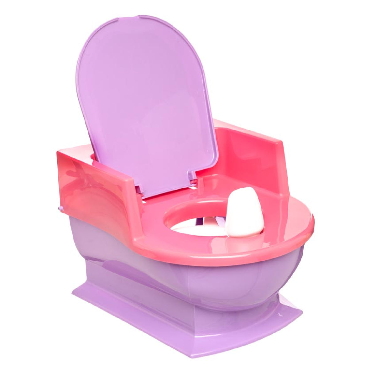 Entrenador de baño infantil con tapa Minnie Rosa, recipiente removible, deflector desmontable y fácil de limpiar Disney
