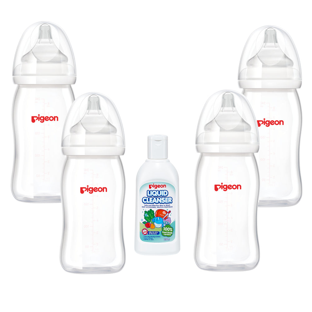 Set de 4 Biberones y Limpiador de 200 ml